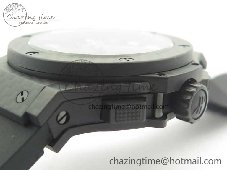 Big Bang 44mm Full Carbon Fiber 3AF CF Dial Silver Markers Hands Black Subdial on Rubber Strap HUB4100