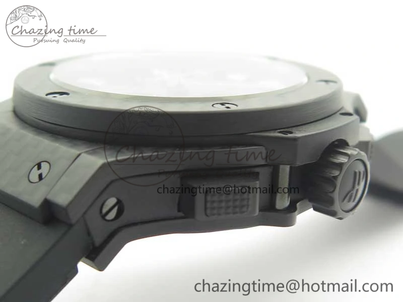 Big Bang 44mm Full Carbon Fiber 3AF CF Dial Silver Markers Hands Black Subdial on Rubber Strap HUB4100