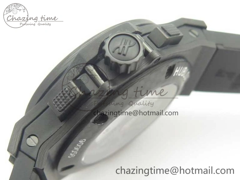 Big Bang 44mm Full Carbon Fiber 3AF CF Dial Silver Markers Hands Black Subdial on Rubber Strap HUB4100