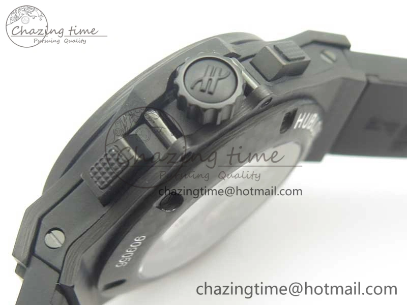 Big Bang 44mm Full Carbon Fiber 3AF CF Dial Silver Markers Hands Black Subdial on Rubber Strap HUB4100