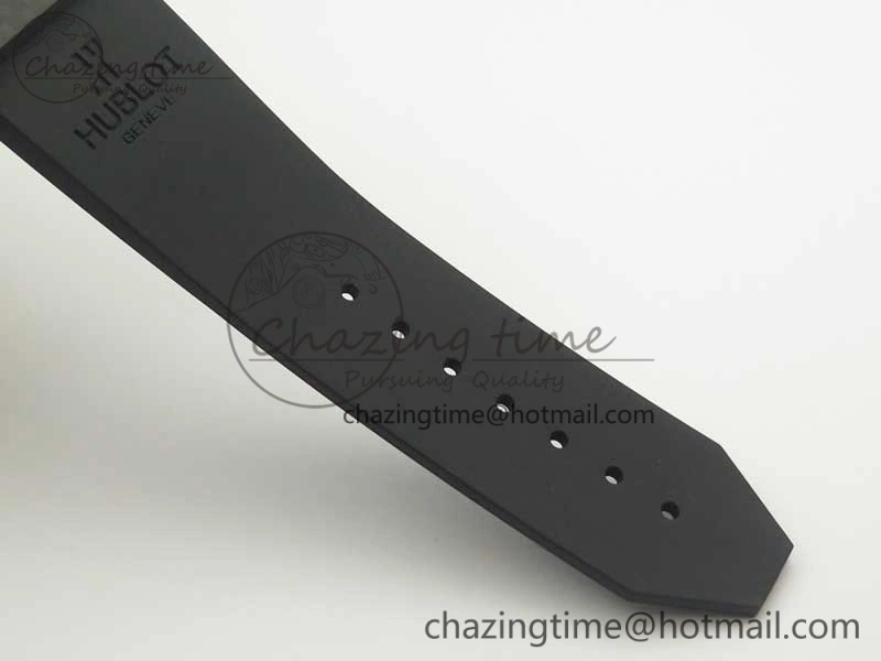 Big Bang 44mm Full Carbon Fiber 3AF CF Dial Silver Markers Hands Black Subdial on Rubber Strap HUB4100