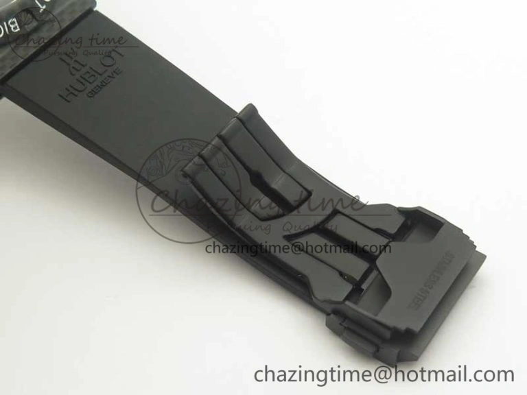 Big Bang 44mm Full Carbon Fiber 3AF CF Dial Silver Markers Hands Black Subdial on Rubber Strap HUB4100