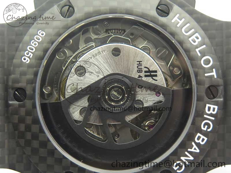 Big Bang 44mm Full Carbon Fiber 3AF CF Dial Silver Markers Hands Black Subdial on Rubber Strap HUB4100