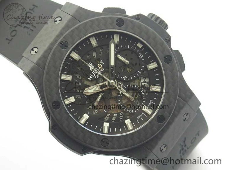 Big Bang 44mm Full Carbon Fiber 3AF Skeleton Dial on Black Rubber Strap HUB4100
