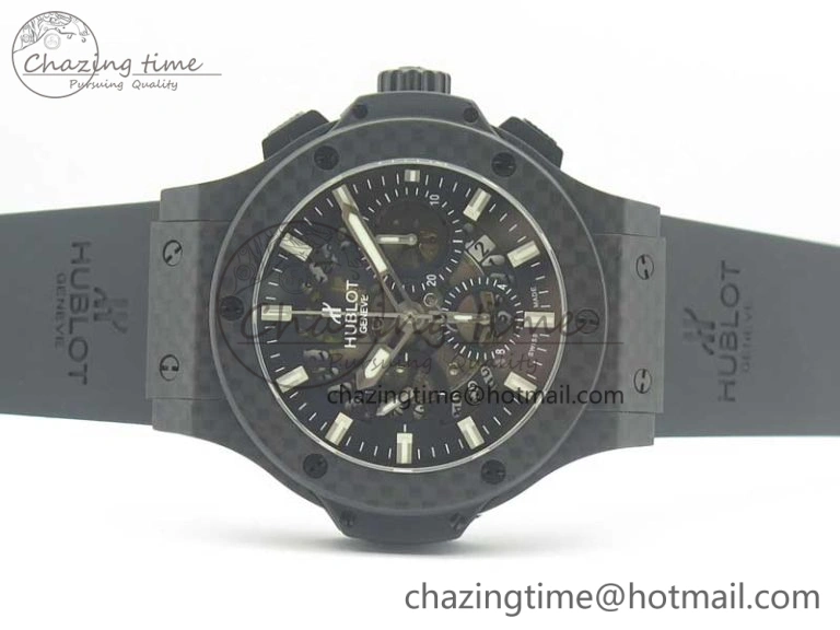 Big Bang 44mm Full Carbon Fiber 3AF Skeleton Dial on Black Rubber Strap HUB4100