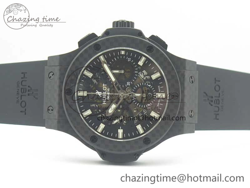 Big Bang 44mm Full Carbon Fiber 3AF Skeleton Dial on Black Rubber Strap HUB4100