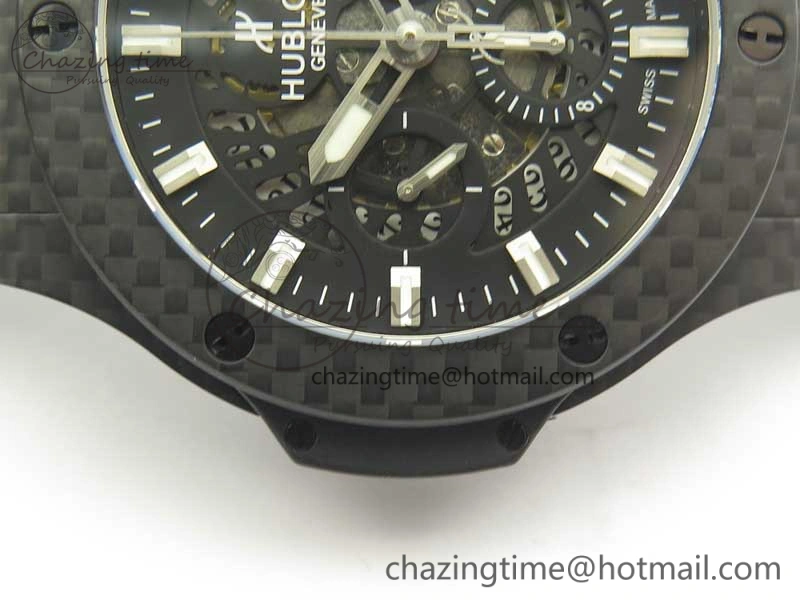 Big Bang 44mm Full Carbon Fiber 3AF Skeleton Dial on Black Rubber Strap HUB4100