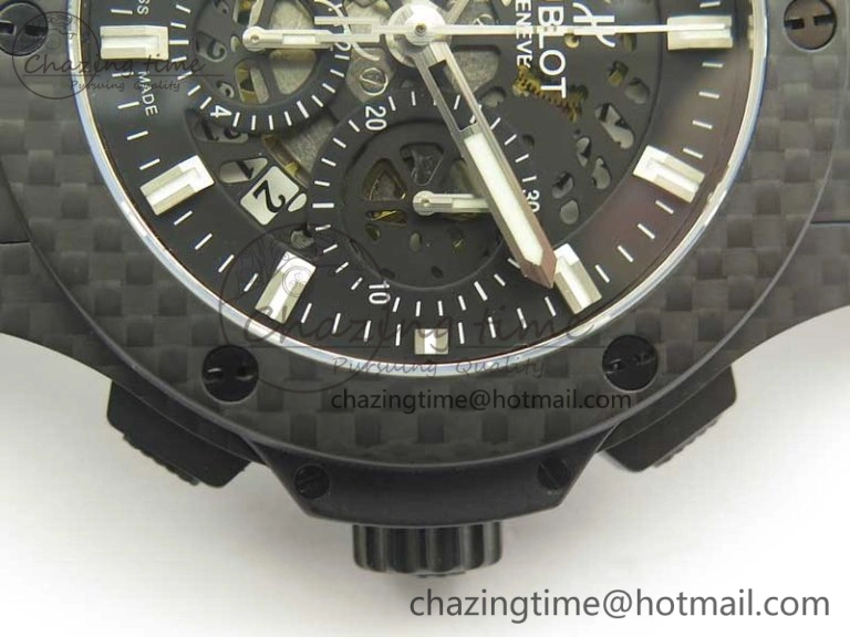Big Bang 44mm Full Carbon Fiber 3AF Skeleton Dial on Black Rubber Strap HUB4100