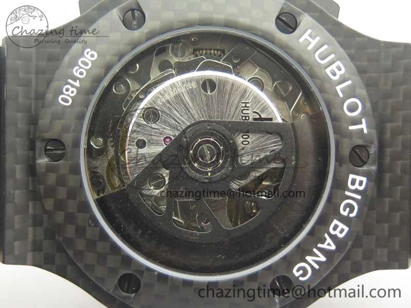 Big Bang 44mm Full Carbon Fiber 3AF Skeleton Dial on Black Rubber Strap HUB4100
