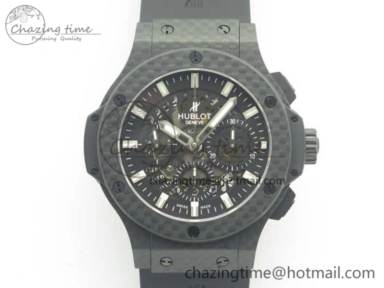 Big Bang 44mm Full Carbon Fiber 3AF Skeleton Dial on Black Rubber Strap HUB4100