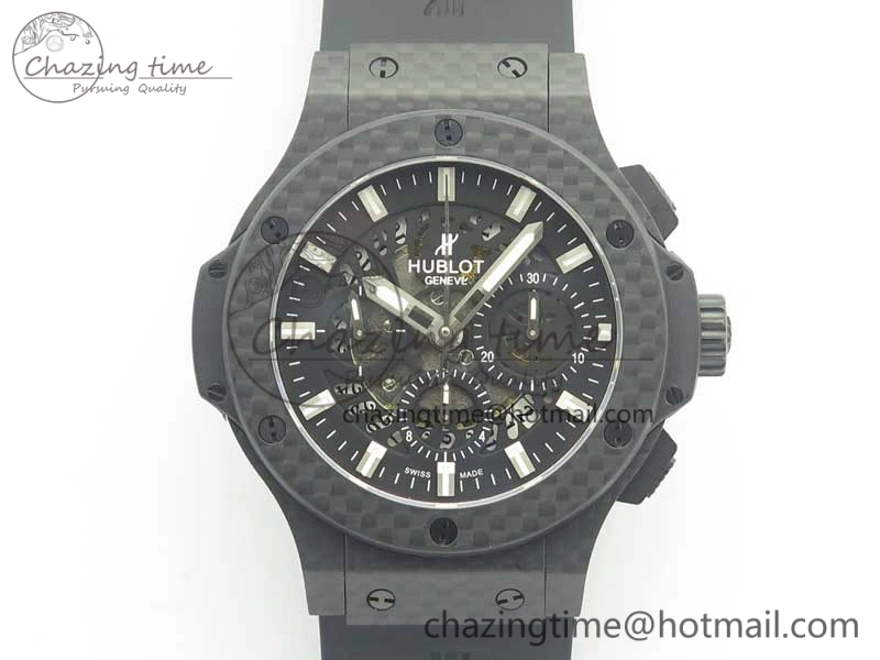 Big Bang 44mm Full Carbon Fiber 3AF Skeleton Dial on Black Rubber Strap HUB4100