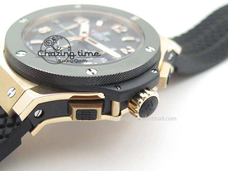 Big Bang 44mm RG Black Dial & Bezel on Black Rubber Strap