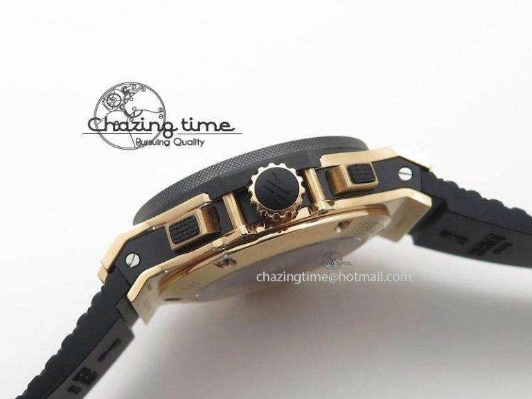 Big Bang 44mm RG Black Dial & Bezel on Black Rubber Strap
