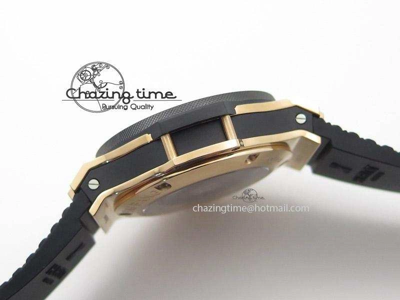Big Bang 44mm RG Black Dial & Bezel on Black Rubber Strap