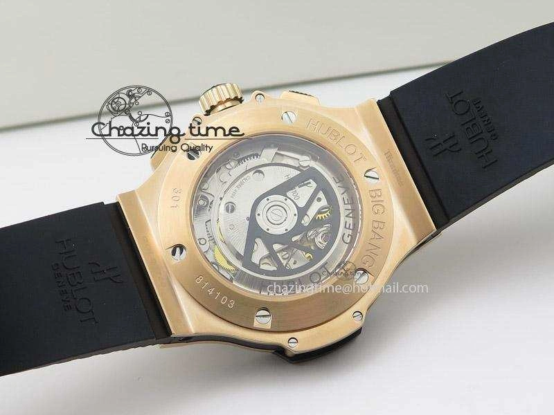 Big Bang 44mm RG Black Dial & Bezel on Black Rubber Strap