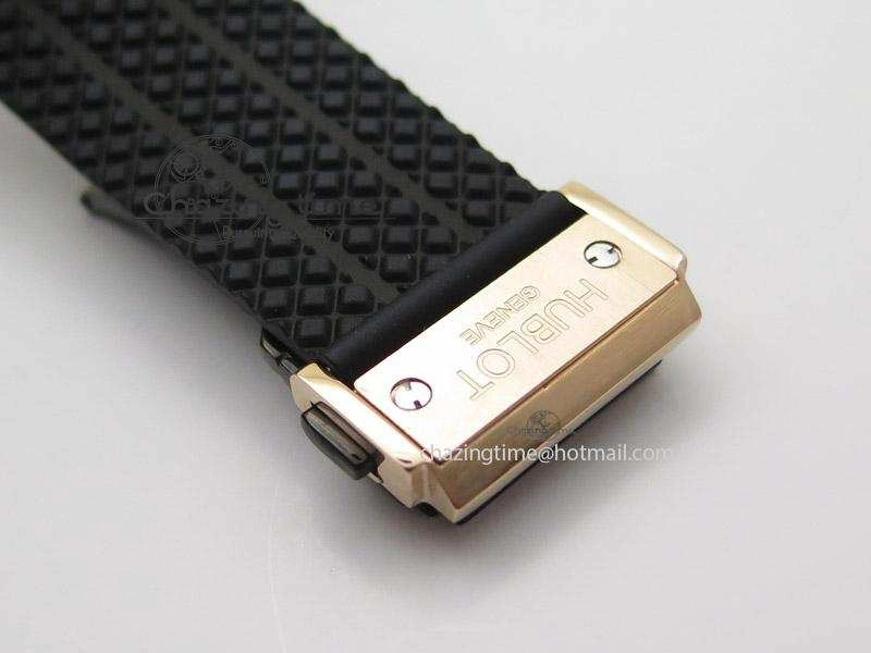 Big Bang 44mm RG Black Dial & Bezel on Black Rubber Strap