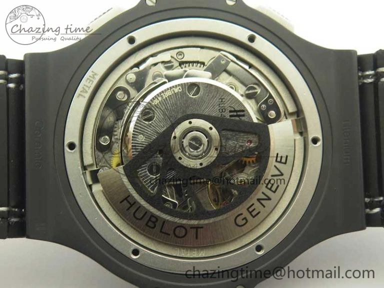 Big Bang 44mm Real Ceramic V6 1:1 Best Edition Blue Dial on Blue Gummy Strap HUB4104