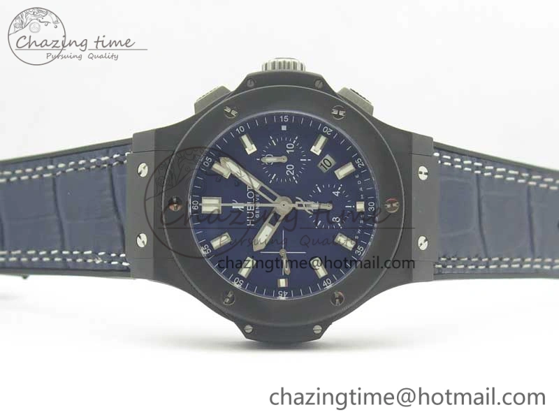 Big Bang 44mm Real Ceramic V6 1:1 Best Edition Blue Dial on Blue Gummy Strap HUB4104