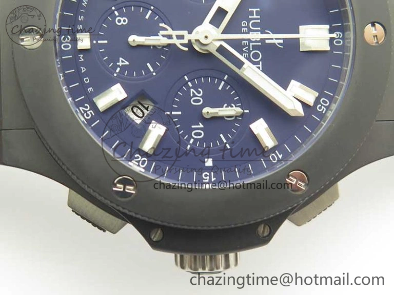 Big Bang 44mm Real Ceramic V6 1:1 Best Edition Blue Dial on Blue Gummy Strap HUB4104