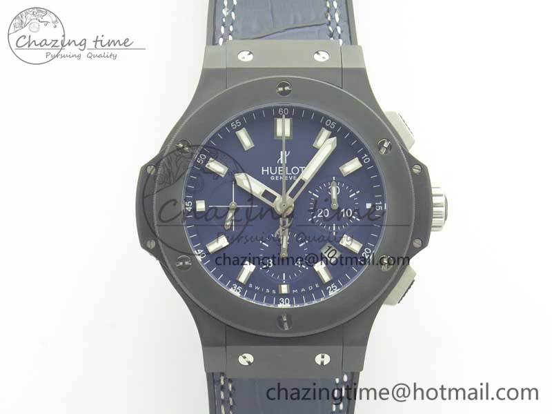 Big Bang 44mm Real Ceramic V6 1:1 Best Edition Blue Dial on Blue Gummy Strap HUB4104