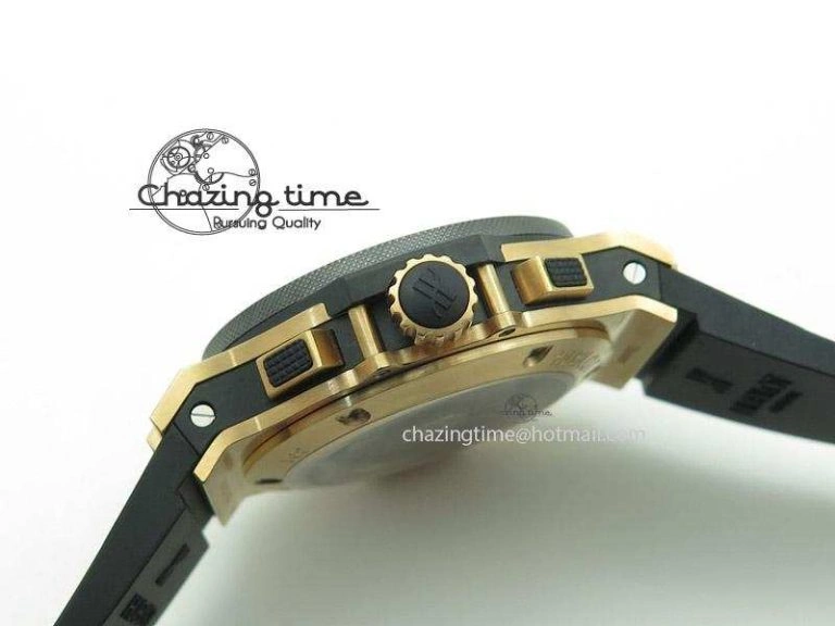 Big Bang 44mm Rose Gold Ceramic 2011 on Black Rubber Strap