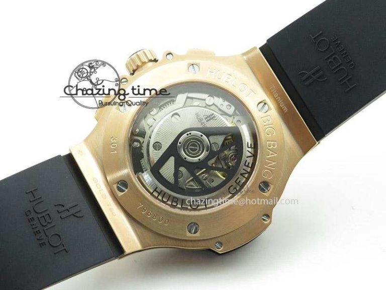 Big Bang 44mm Rose Gold Ceramic 2011 on Black Rubber Strap