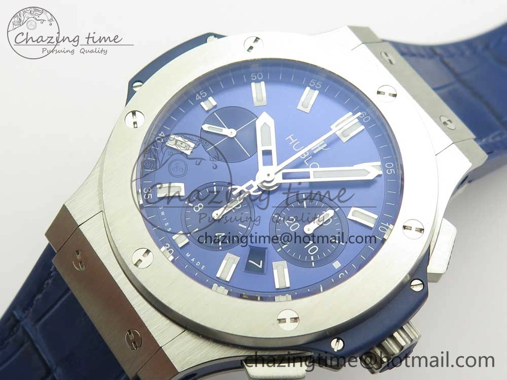Big Bang 44mm SS V6F 1:1 Best Edition Blue Dial on Blue Gummy Strap HUB4104