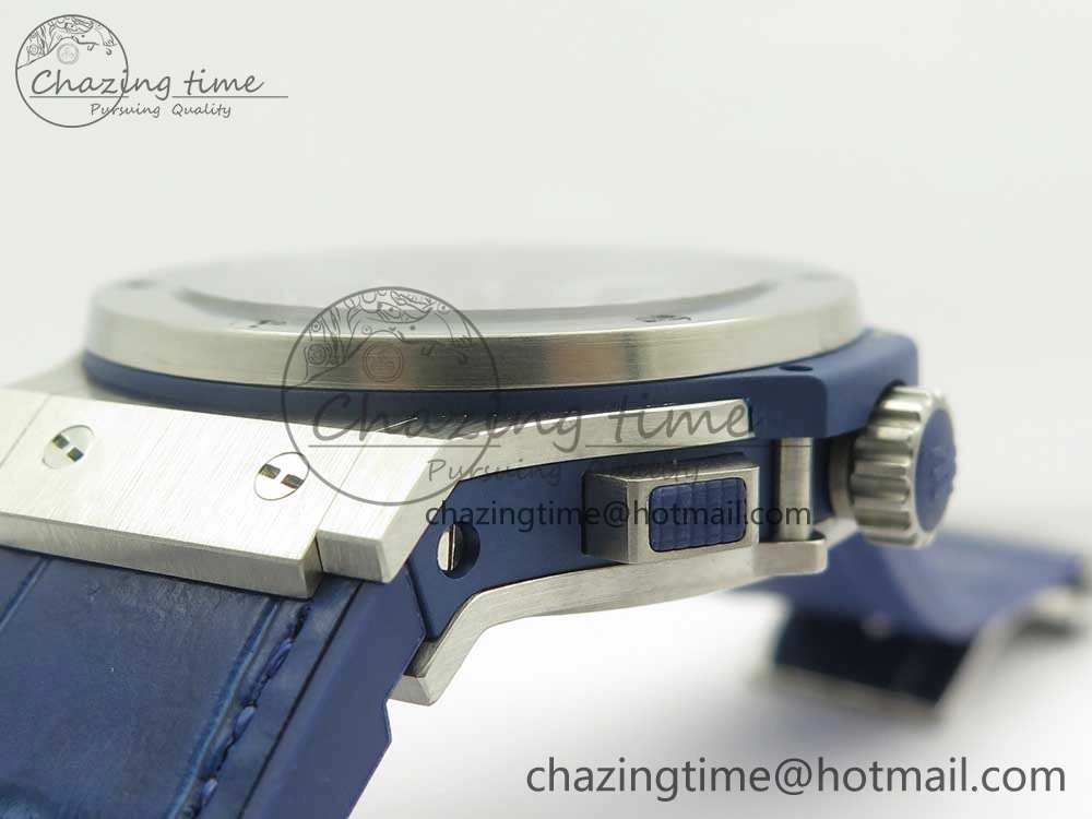 Big Bang 44mm SS V6F 1:1 Best Edition Blue Dial on Blue Gummy Strap HUB4104