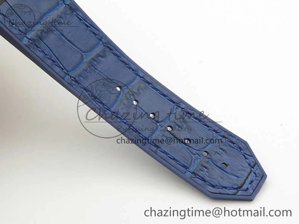 Big Bang 44mm SS V6F 1:1 Best Edition Blue Dial on Blue Gummy Strap HUB4104