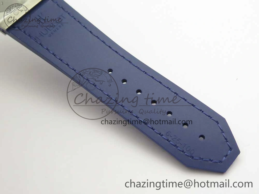 Big Bang 44mm SS V6F 1:1 Best Edition Blue Dial on Blue Gummy Strap HUB4104