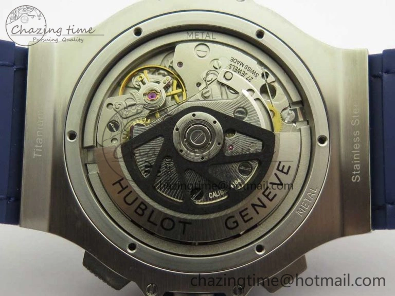 Big Bang 44mm SS V6F 1:1 Best Edition Blue Dial on Blue Gummy Strap HUB4104