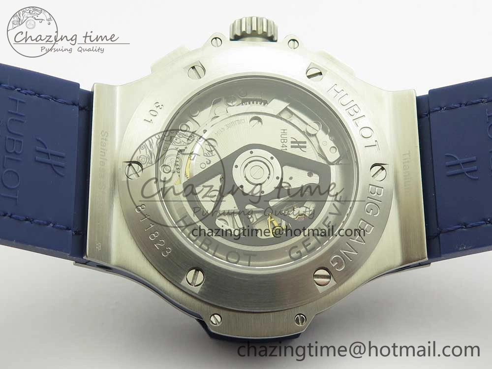 Big Bang 44mm SS V6F 1:1 Best Edition Blue Dial on Blue Gummy Strap HUB4104