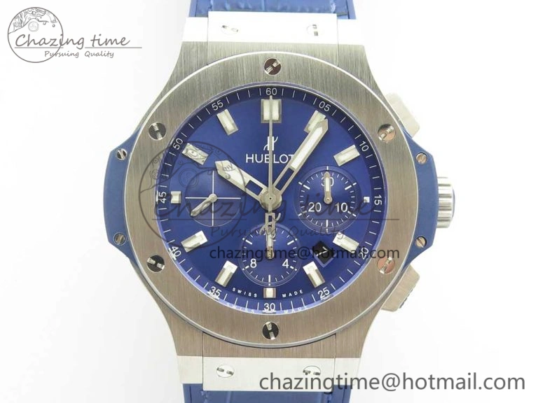 Big Bang 44mm SS V6F 1:1 Best Edition Blue Dial on Blue Gummy Strap HUB4104