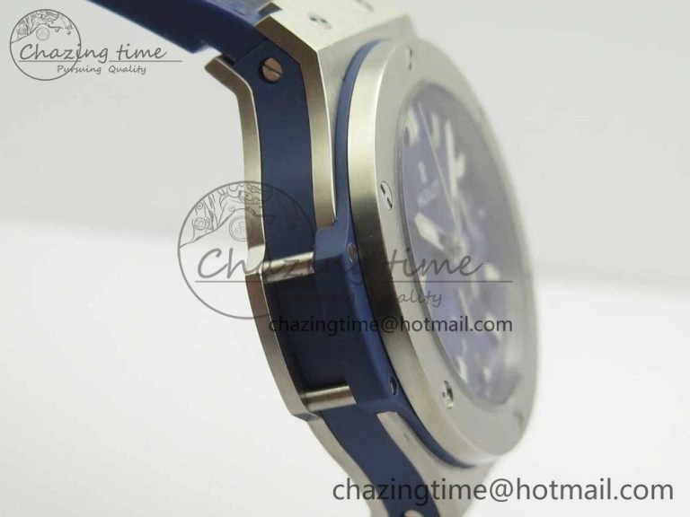 Big Bang 44mm SS V6F 1:1 Best Edition Blue Dial on Blue Gummy Strap HUB4104