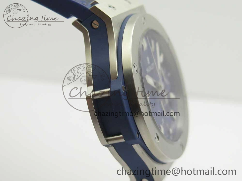 Big Bang 44mm SS V6F 1:1 Best Edition Blue Dial on Blue Gummy Strap HUB4104