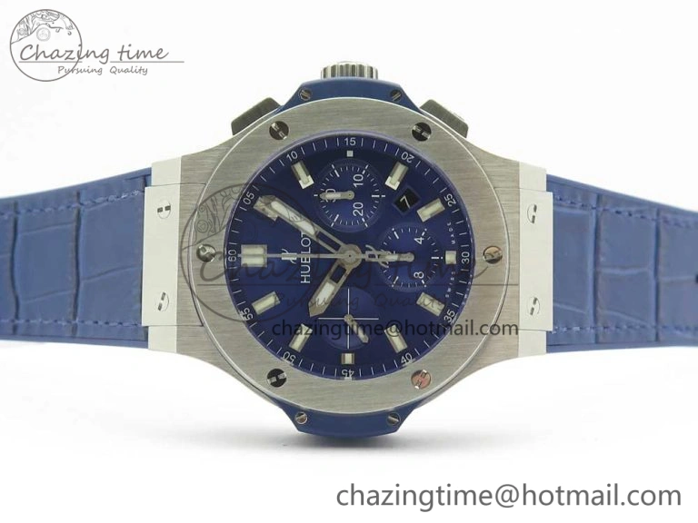 Big Bang 44mm SS V6F 1:1 Best Edition Blue Dial on Blue Gummy Strap HUB4104
