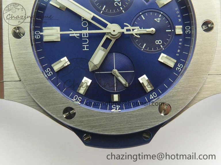 Big Bang 44mm SS V6F 1:1 Best Edition Blue Dial on Blue Gummy Strap HUB4104