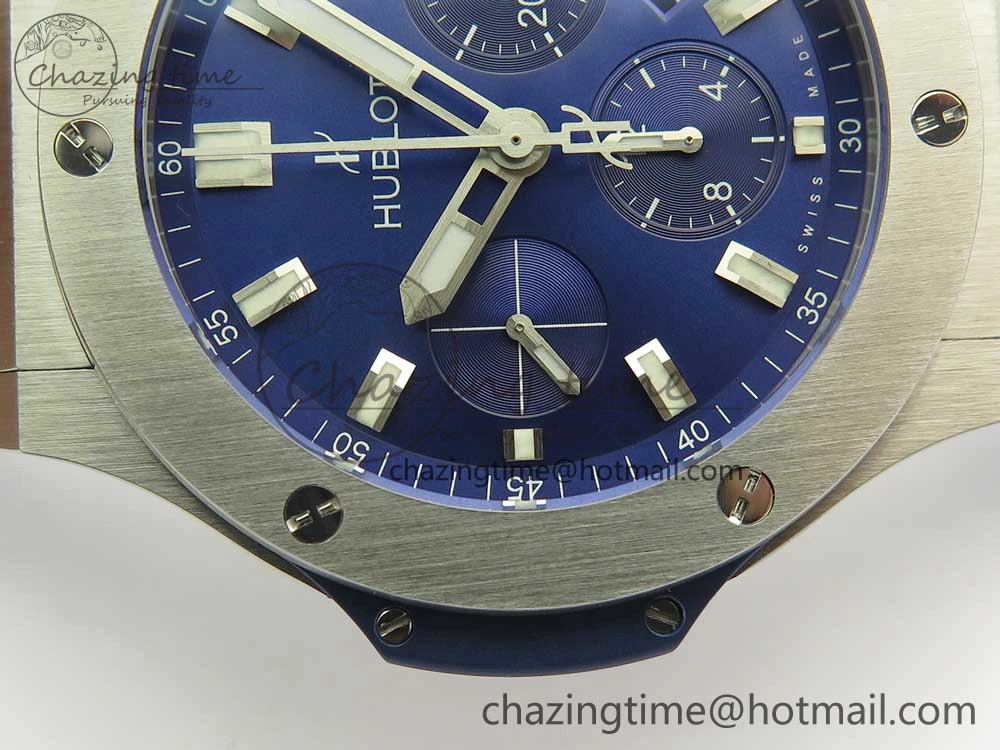 Big Bang 44mm SS V6F 1:1 Best Edition Blue Dial on Blue Gummy Strap HUB4104