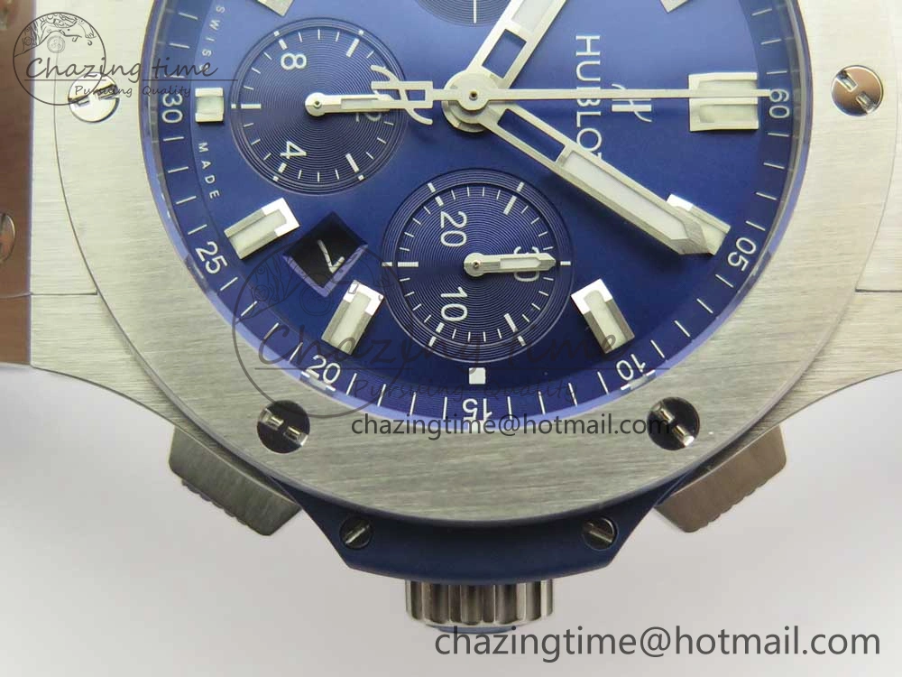 Big Bang 44mm SS V6F 1:1 Best Edition Blue Dial on Blue Gummy Strap HUB4104