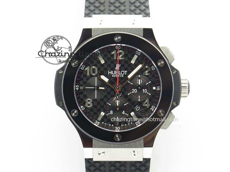 Big Bang Evolution 44mm SS Black Dial Ceramic Bezel On Black Rubber Strap HUB4104