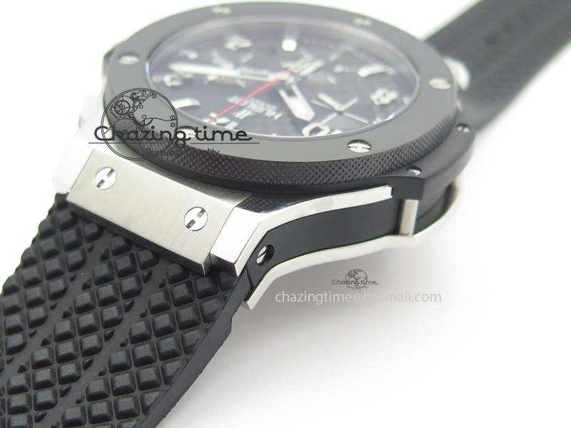 Big Bang Evolution 44mm SS Black Dial Ceramic Bezel On Black Rubber Strap HUB4104