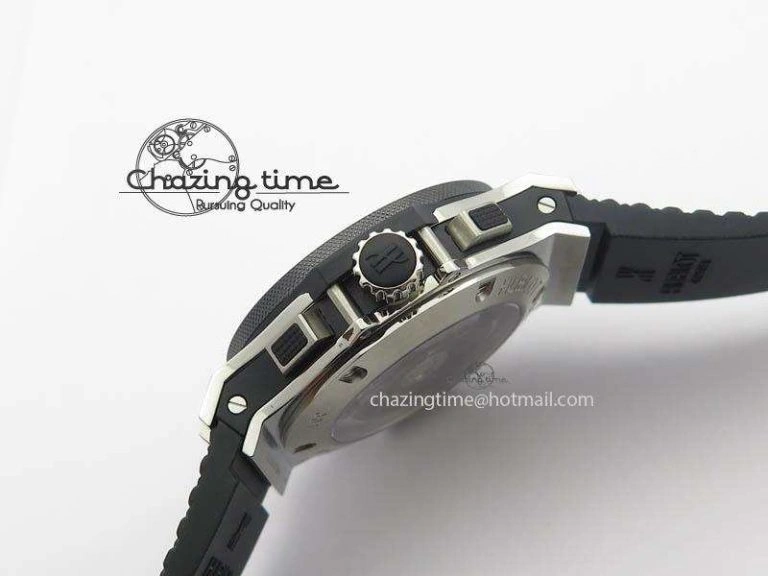 Big Bang Evolution 44mm SS Black Dial Ceramic Bezel On Black Rubber Strap HUB4104