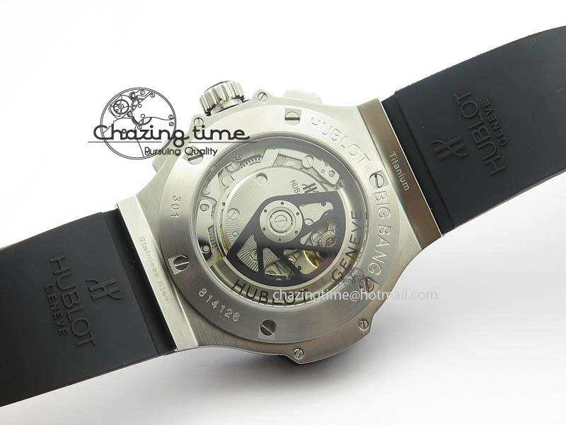 Big Bang Evolution 44mm SS Black Dial Ceramic Bezel On Black Rubber Strap HUB4104