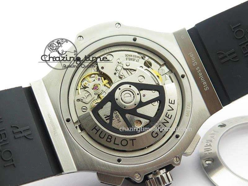 Big Bang Evolution 44mm SS Black Dial Ceramic Bezel On Black Rubber Strap HUB4104