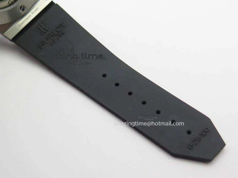 Big Bang Evolution 44mm SS Black Dial Ceramic Bezel On Black Rubber Strap HUB4104