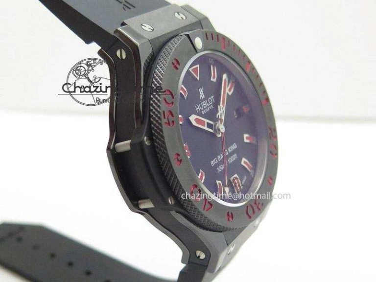 Big Bang King 44mm Red Magic Black Dial On Black Rubber Strap A7750