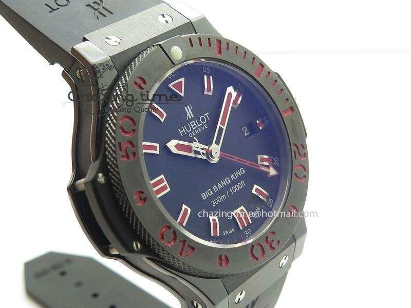 Big Bang King 44mm Red Magic Black Dial On Black Rubber Strap A7750