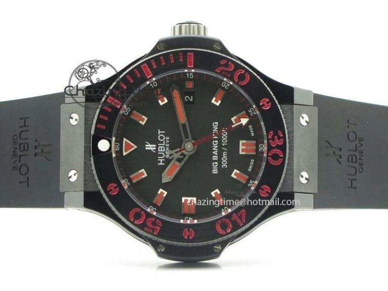Big Bang King 44mm Red Magic Black Dial On Black Rubber Strap A7750