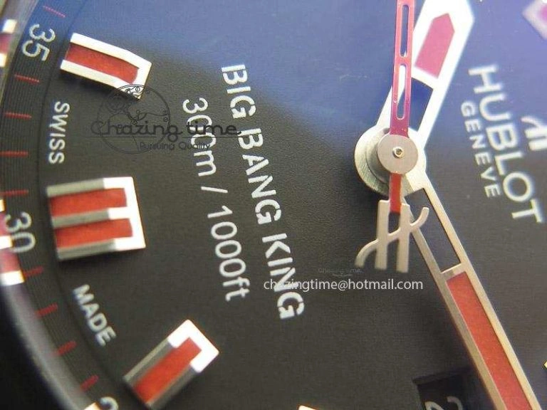 Big Bang King 44mm Red Magic Black Dial On Black Rubber Strap A7750