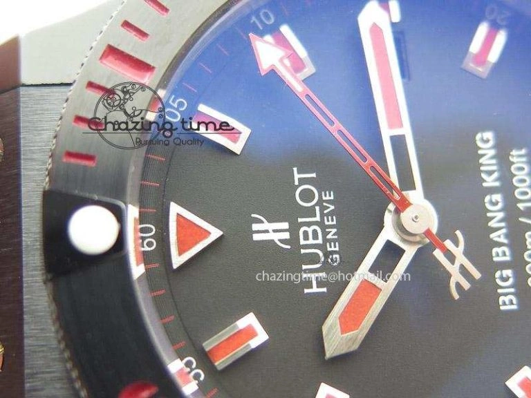 Big Bang King 44mm Red Magic Black Dial On Black Rubber Strap A7750